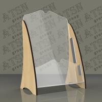 Буклетниця з дерева і пластика - формат А