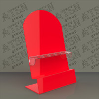  Підставка з червоного і прозорого акрилу для косметики